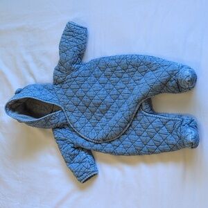 babyGap quilted chambray lined baby bear snap close bunting suit 3-6 months